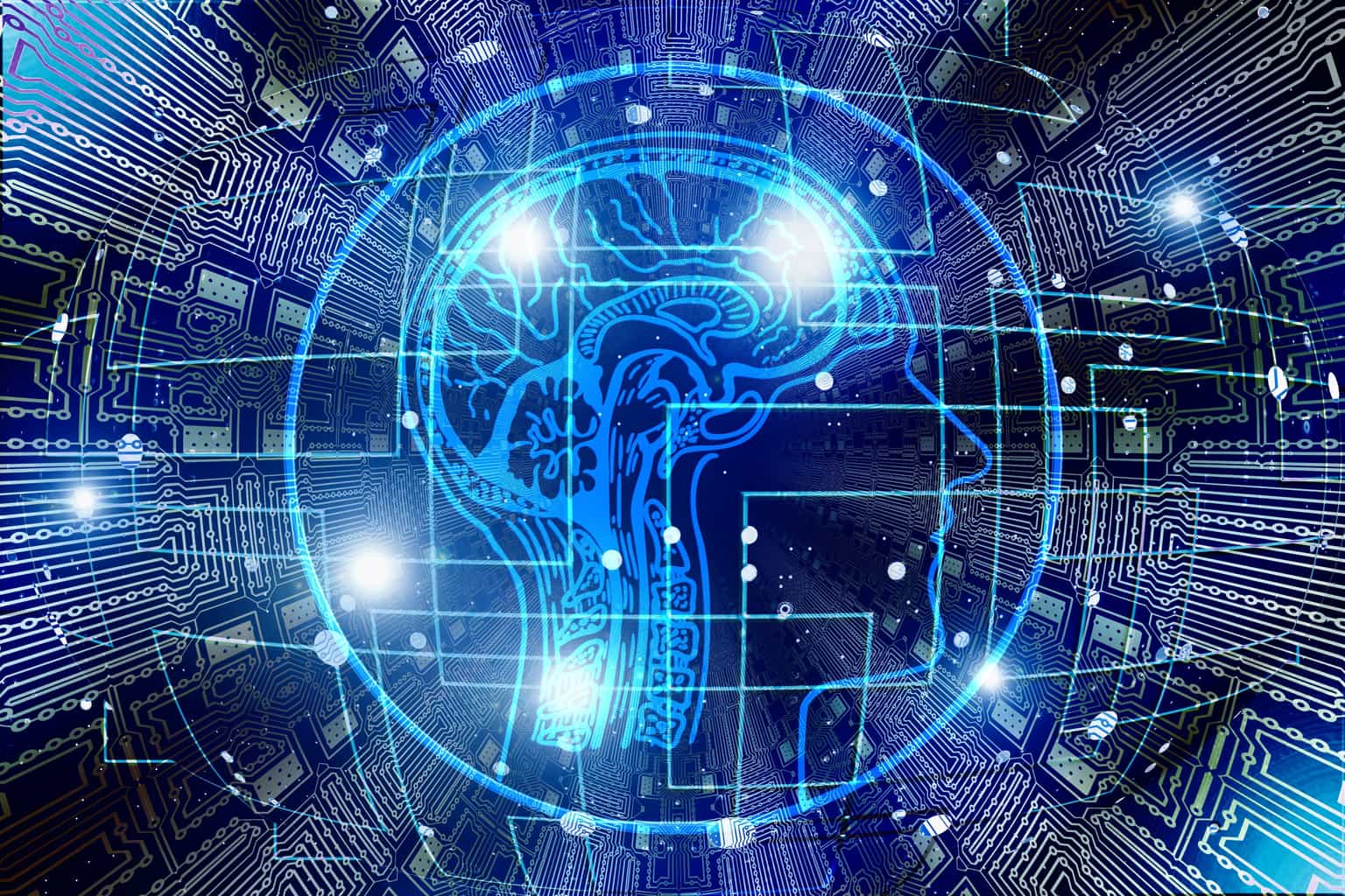 Illustration d’un cerveau numérique évoquant sa puissance et son énergie, comparé à un supercalculateur.